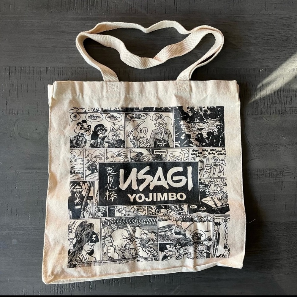 Usagi Yojimbo Canvas Tote Bag - Black and Cream